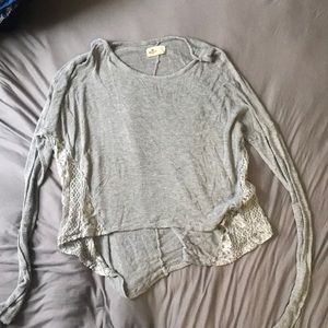 Hollister light sweater with lace size S